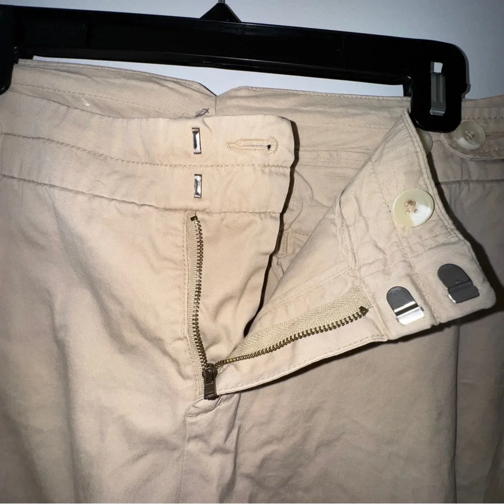 Banana Republic Khaki Cotton Pants Women’s Size 14 Straight‎ Leg Casual Trousers